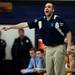 Saline Head Coach Eric Williams screams to his players on Friday, Feb. 1. Daniel Brenner I AnnArbor.com